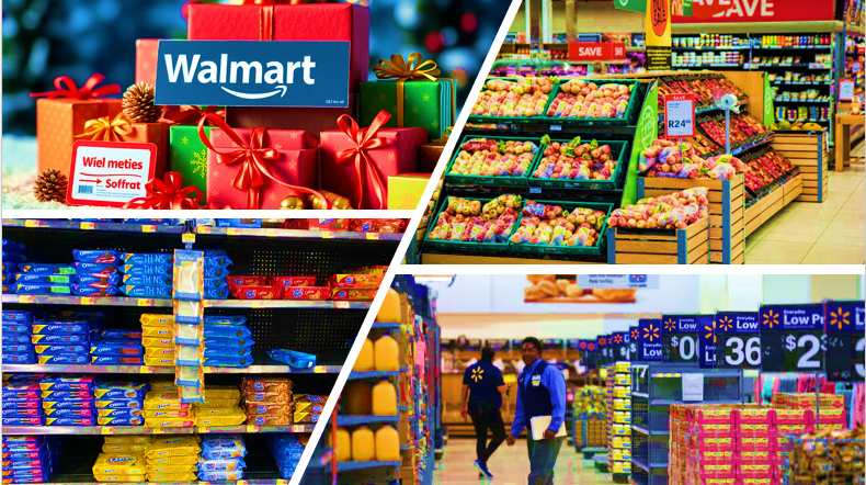 Walmart Super market picture displaying Food items and Store